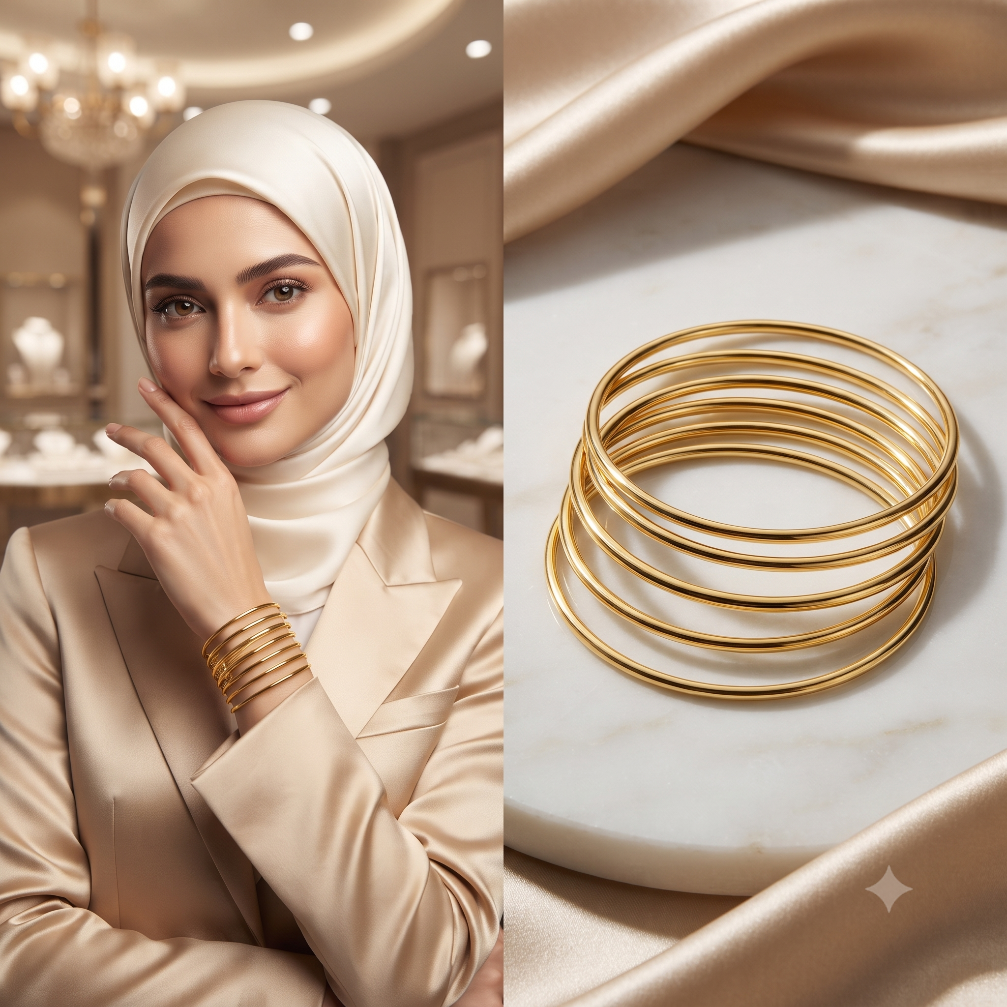 أساور_ذهبية_كلاسيكية_ناعمة (القطعة الواحدة)