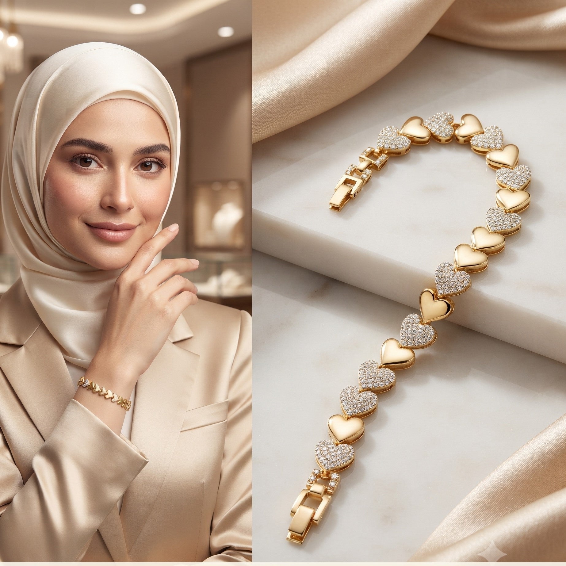 سوار حبات ذهبية