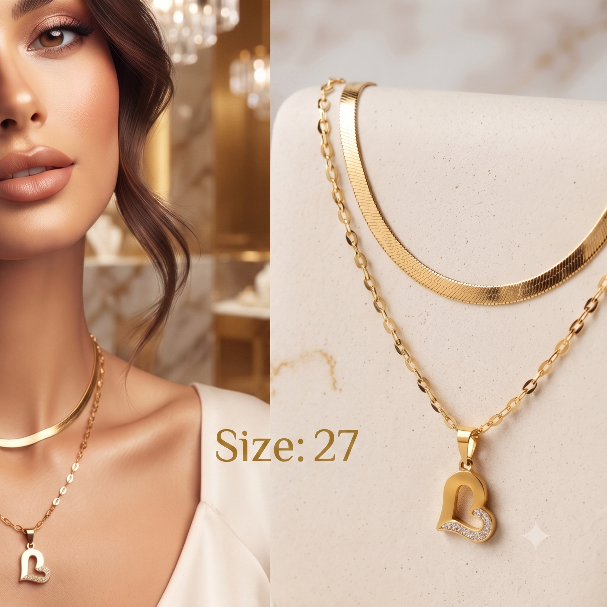 Heart-shaped Hollow Pendant Necklace