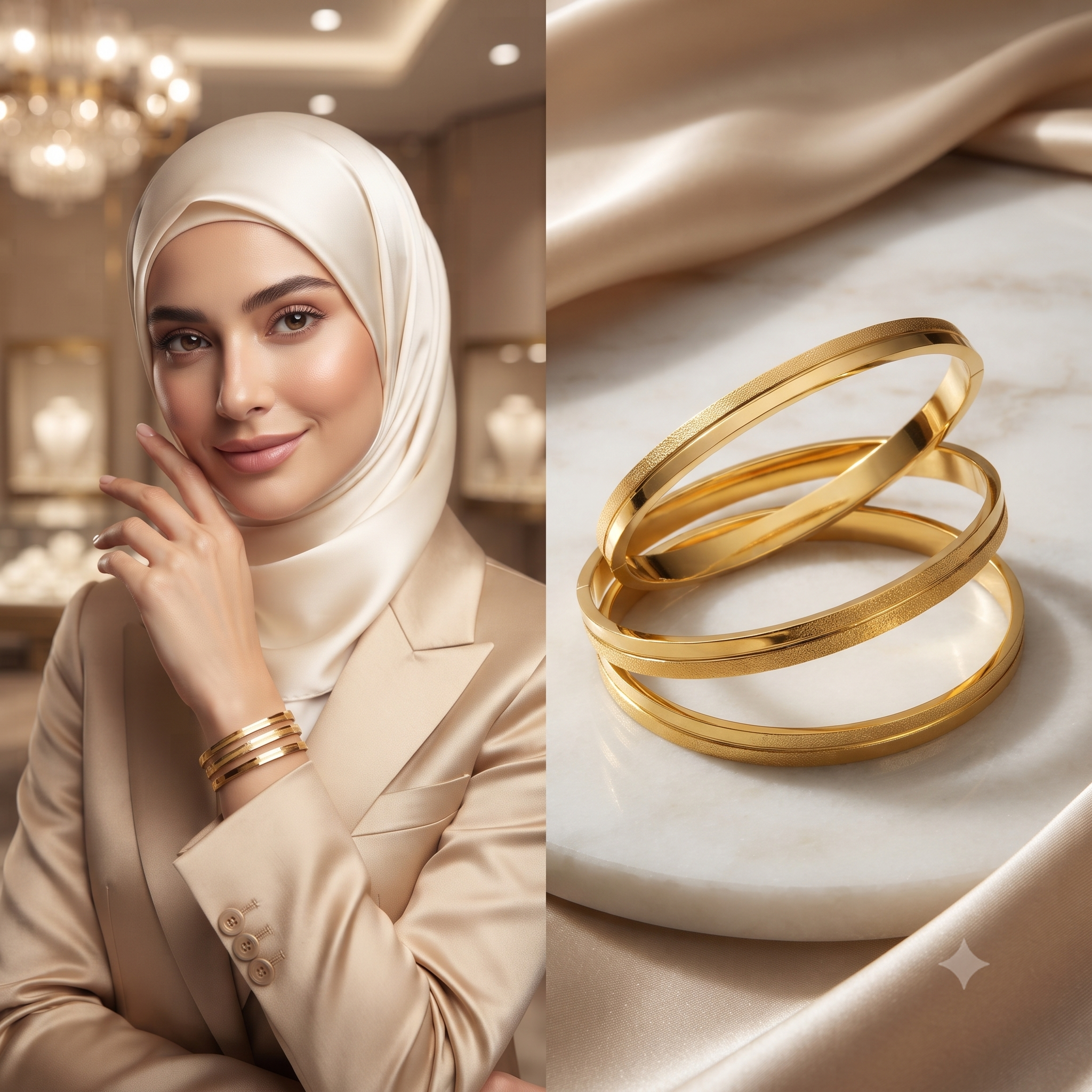 غويشة ذهبية_بلمسة_فاخرة (القطعة )