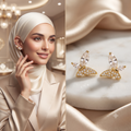 أقراط_ذهبية_فراشة _مرصعة