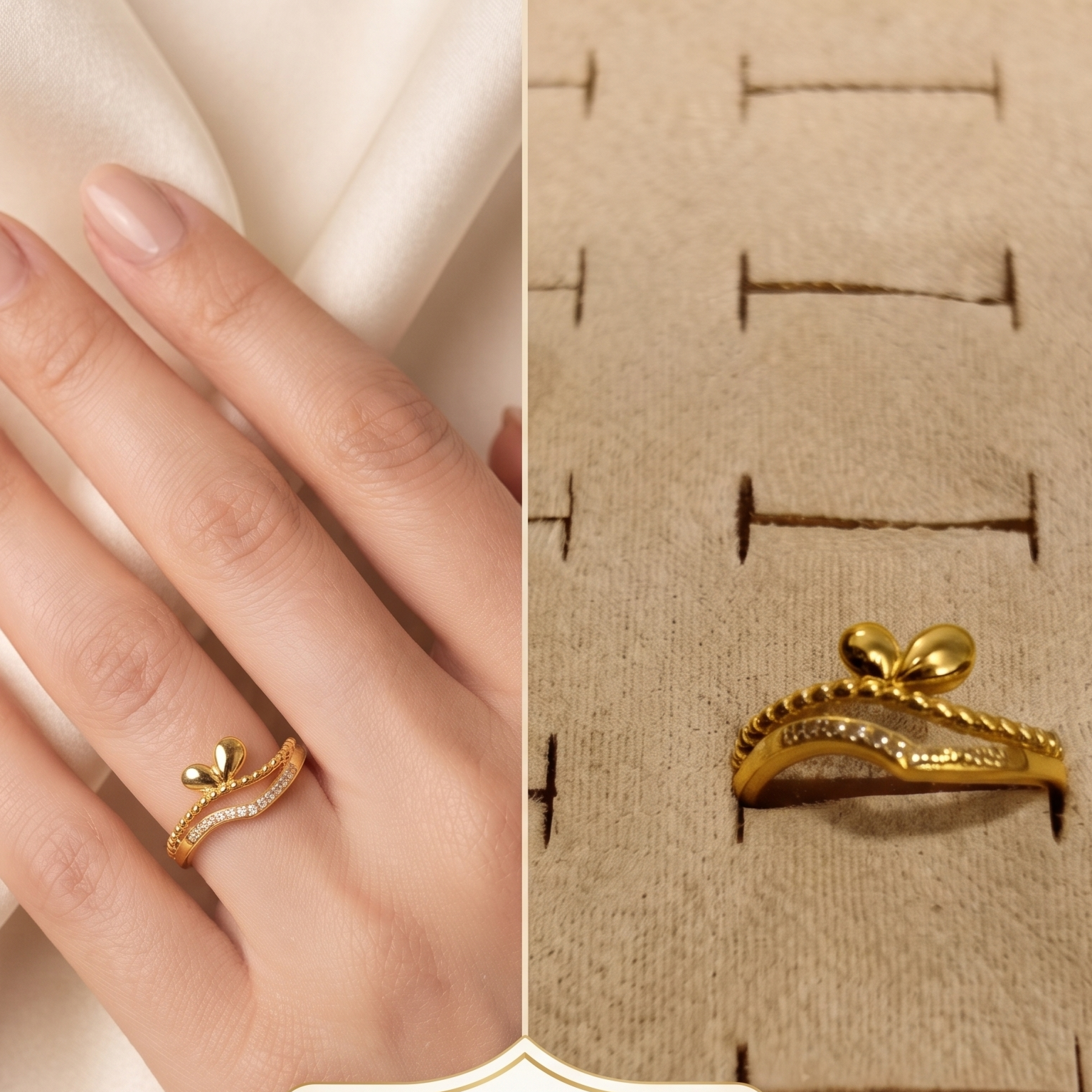 Heart wave ring
