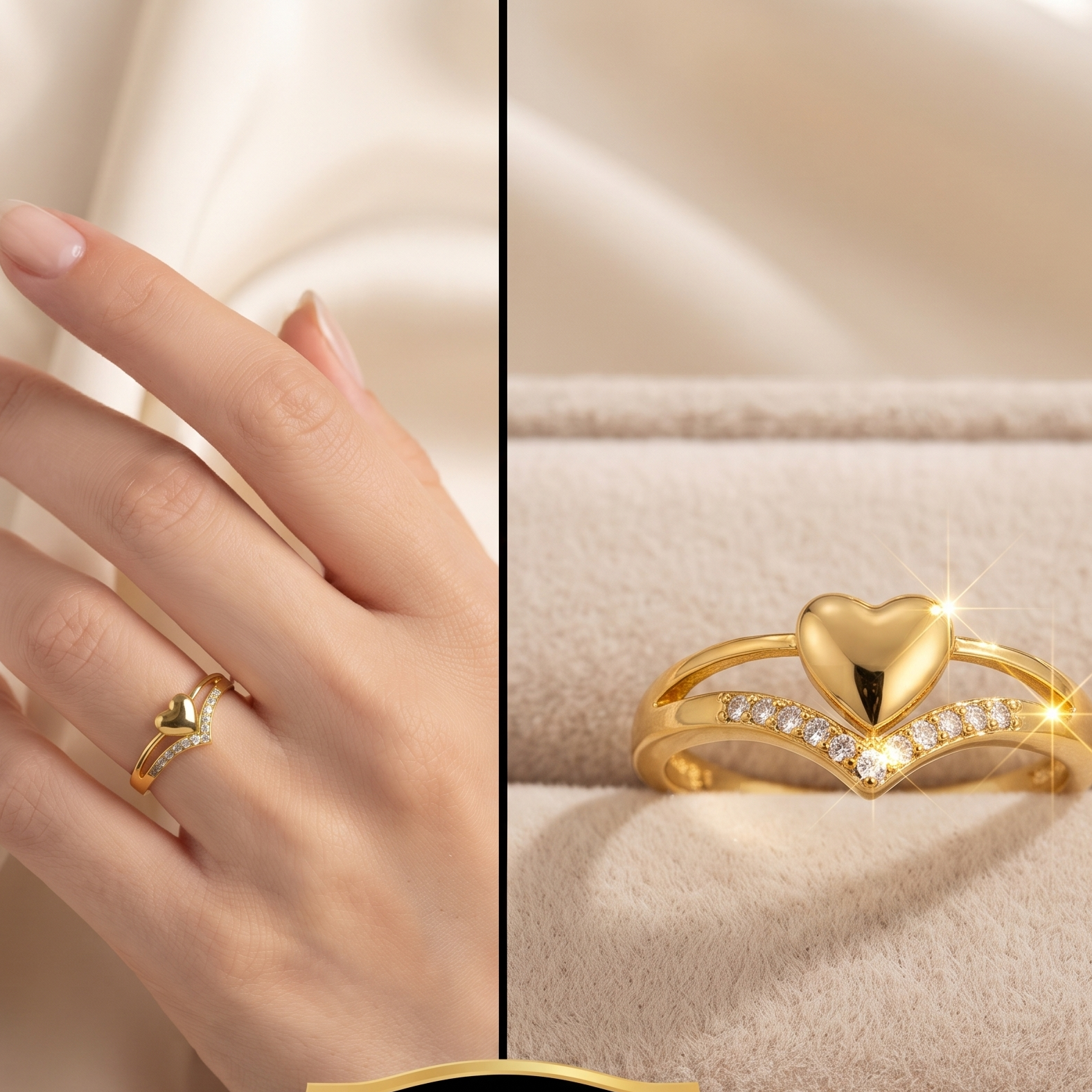 Gold heart ring