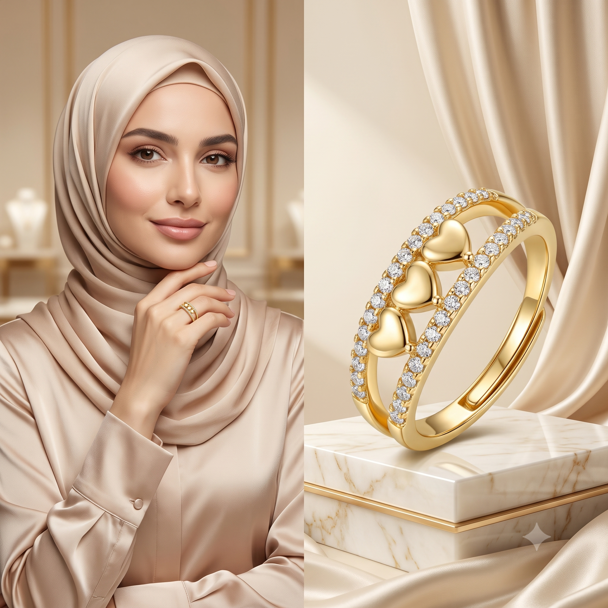 خاتم القلوب الثلاثية