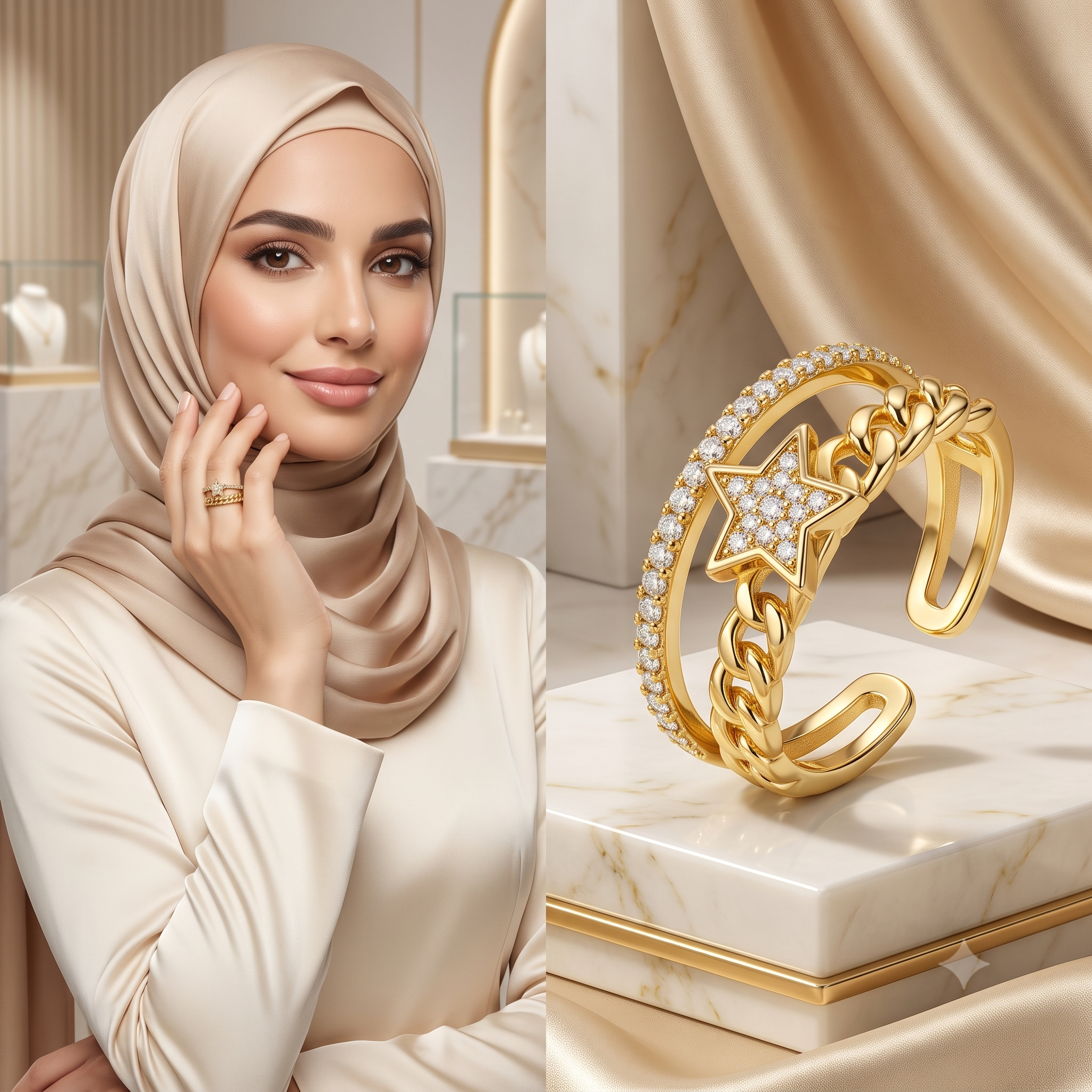 خاتم النجمة والسلسلة المزدوج