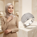 خاتم القبة الماساوية الفضية