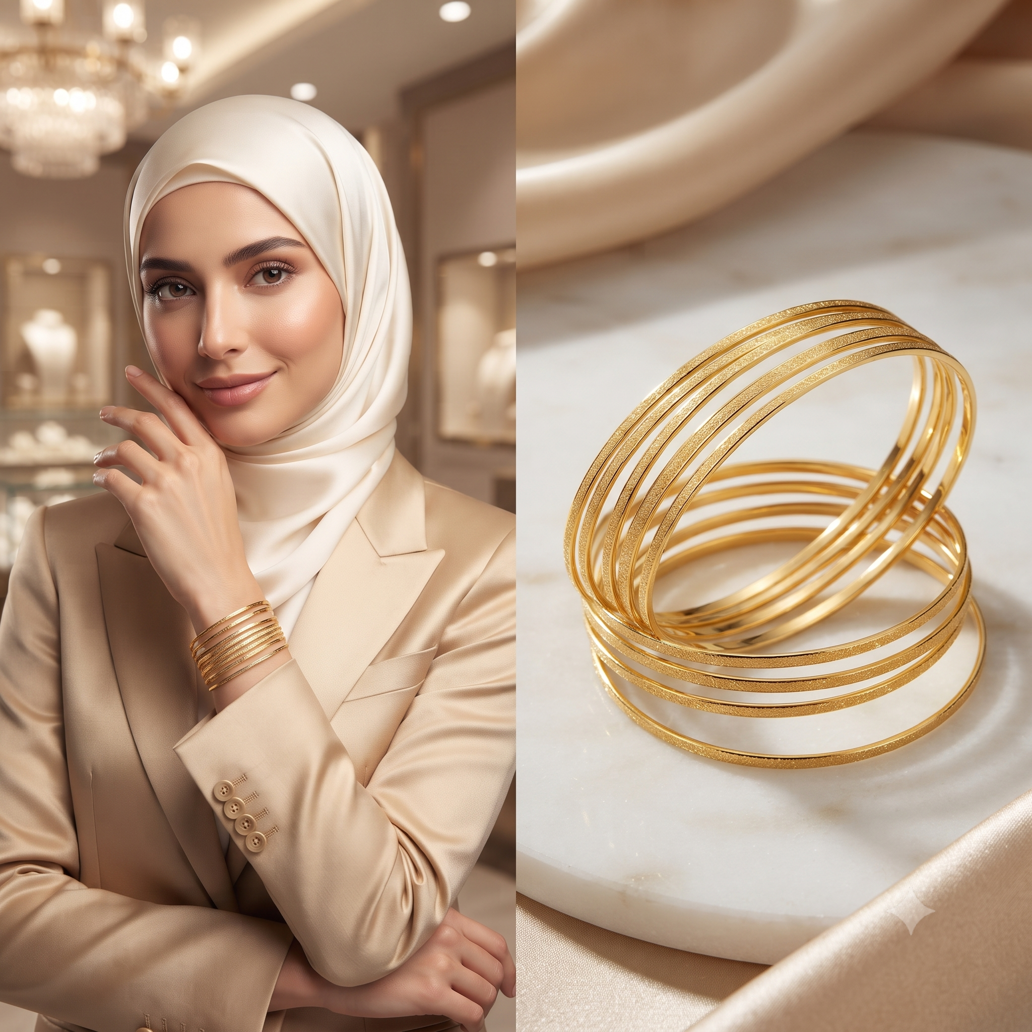 أساور_ذهبية_فتفيت السكر صغير (القطعة )