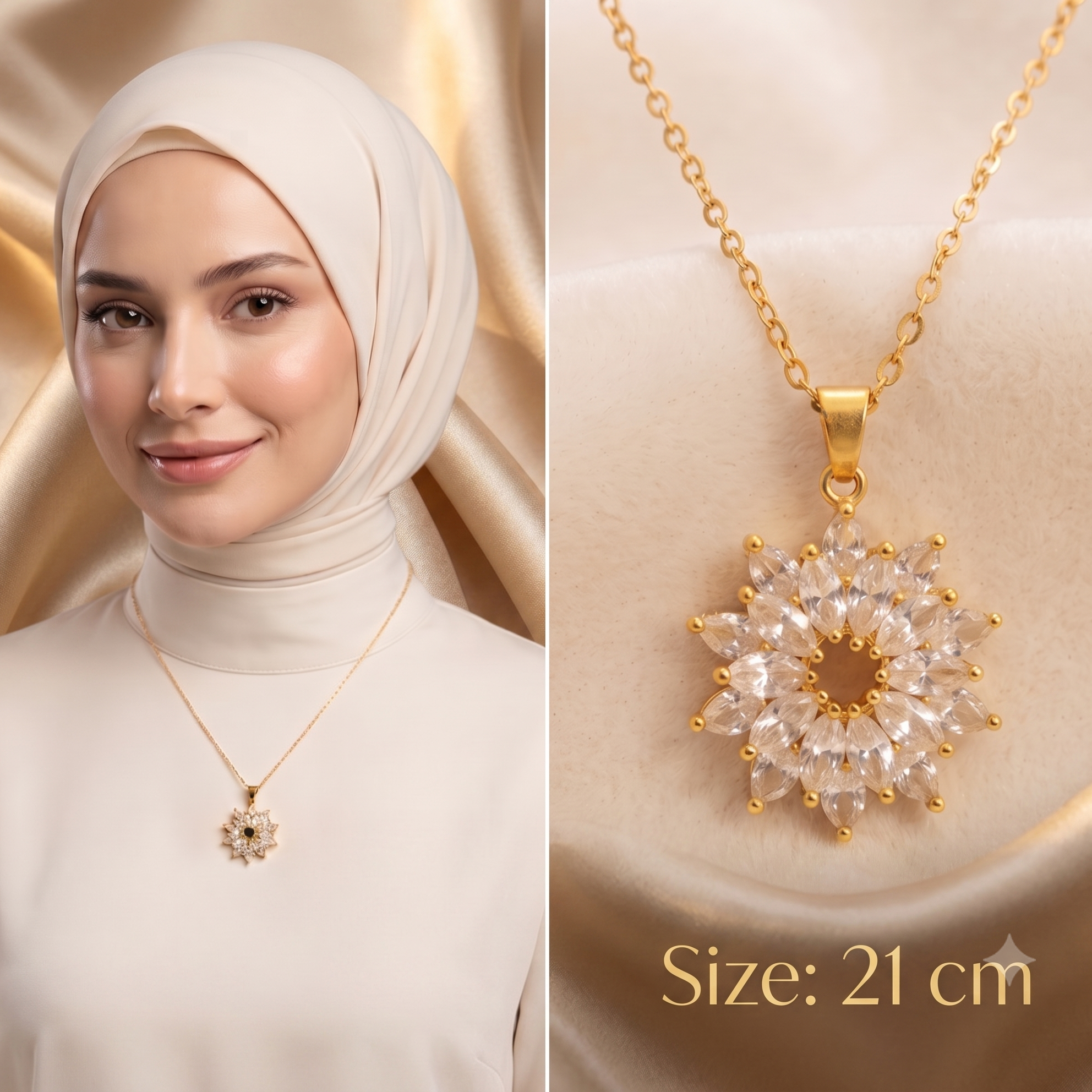 Diamond Sunflower Necklace